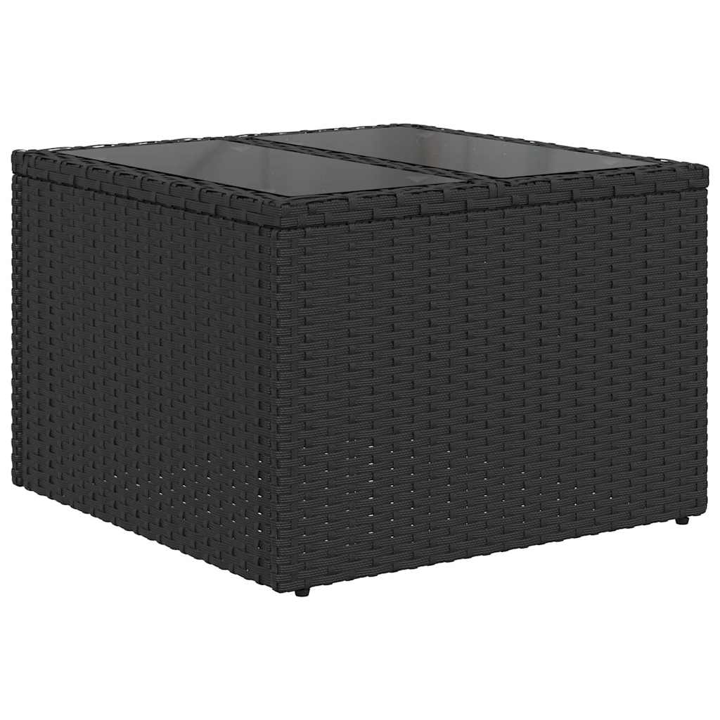 5 dalių sodo sofa rinkinys su pagalvėmis Juoda Poli ratanas
