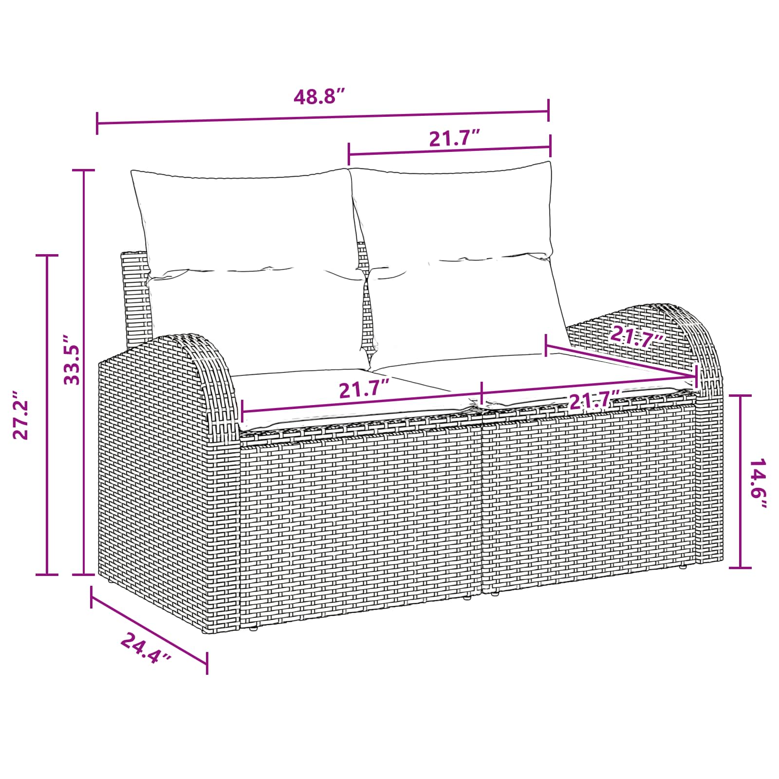 Sofos komplektas su pagalve 6 pcs Ruda Poliesteris