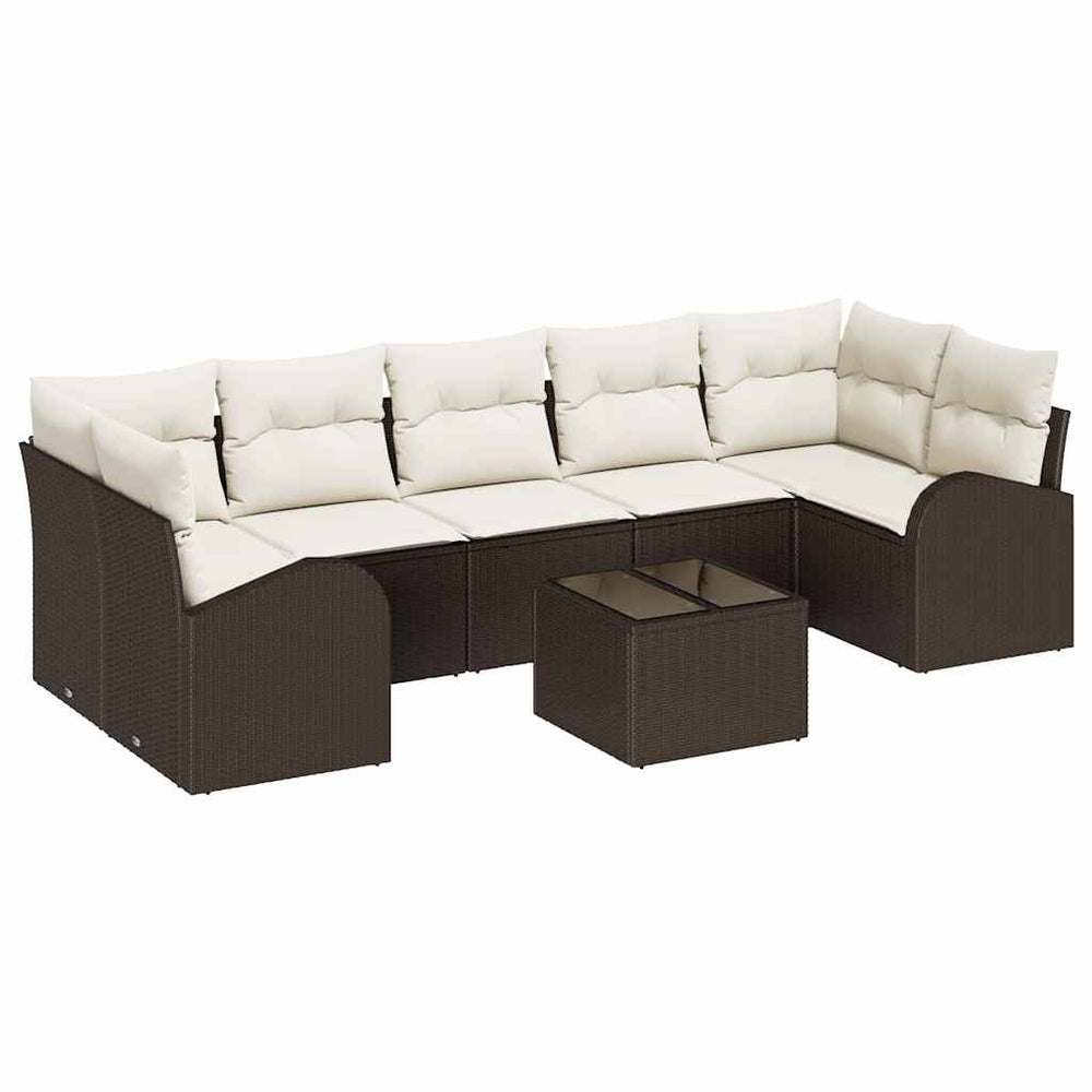 8 dalių sodo sofa su pagalvėlėmis Ruda Poli ratanas