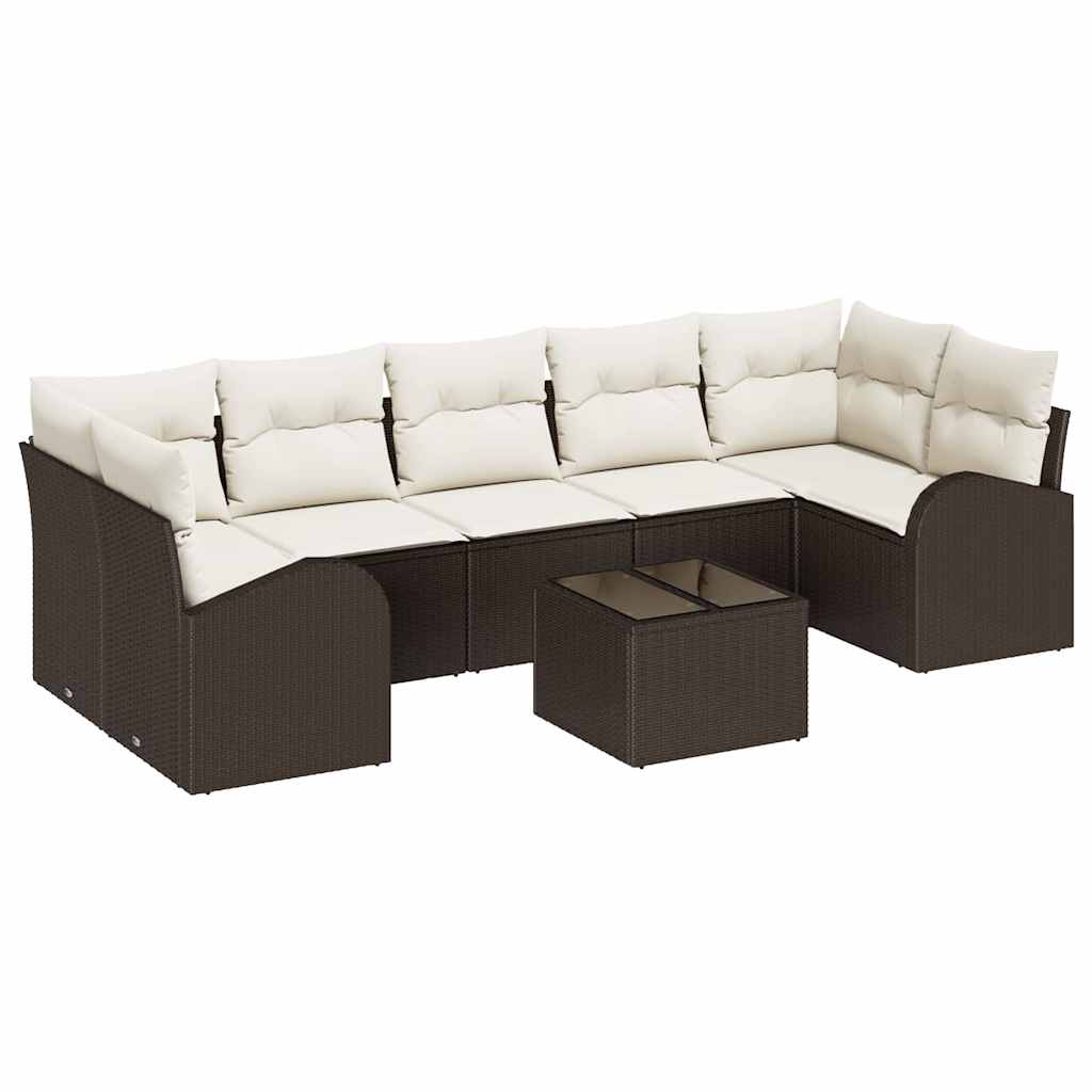 8 dalių sodo sofa su pagalvėlėmis Ruda Poli ratanas