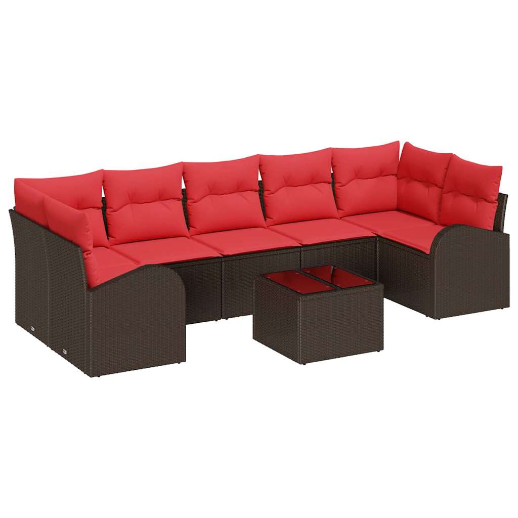 Sodo Sofų Rinkinys Ruda ir raudona 55 x 55 x 37 cm poliratanas