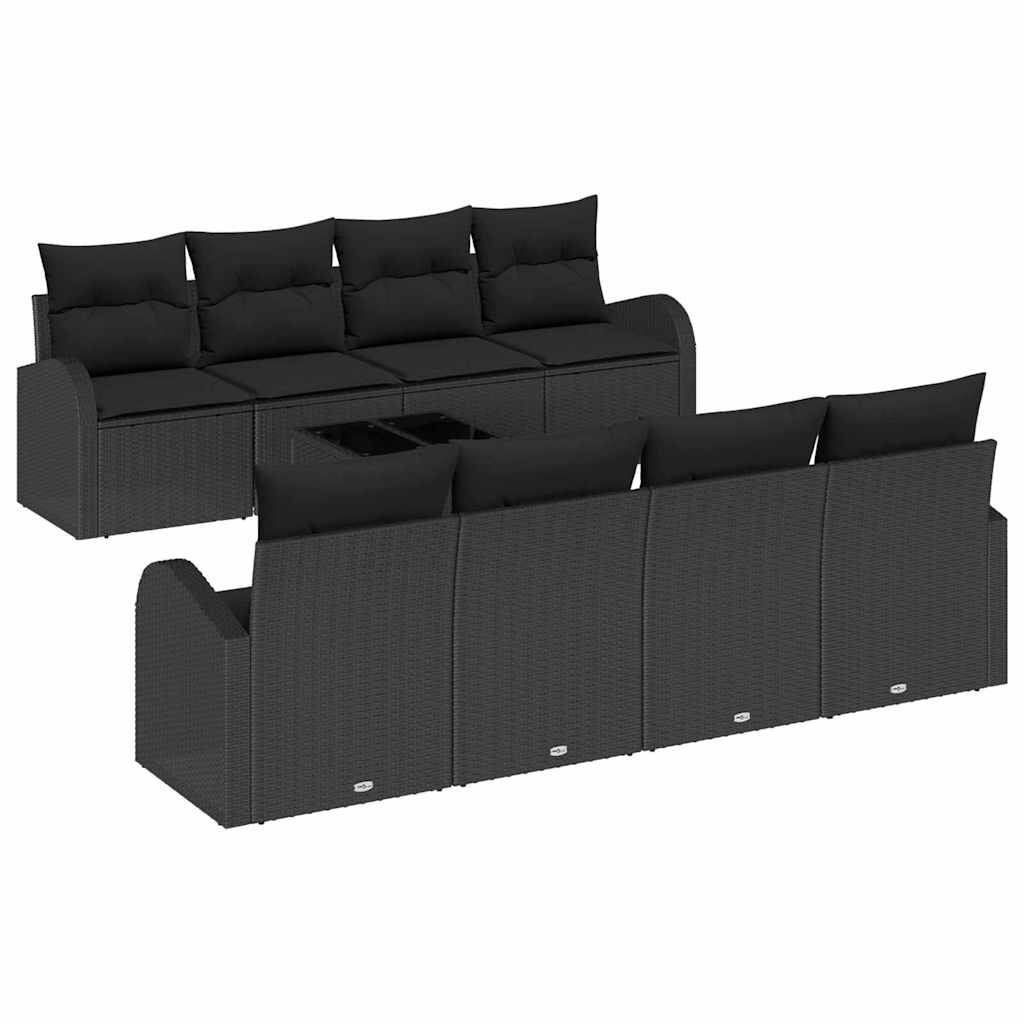 Sodo Sofų Rinkinys Juoda 55 x 55 x 37 cm poliratanas