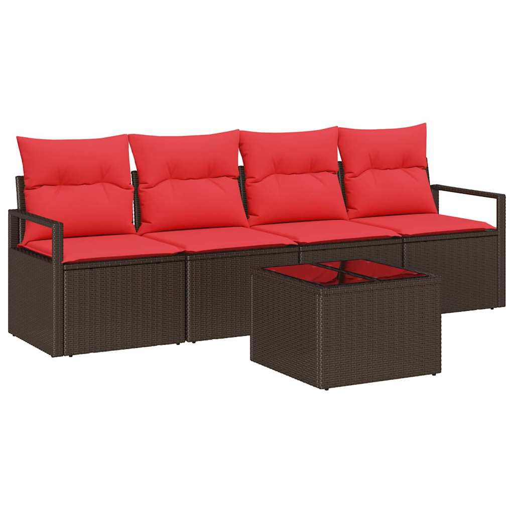Sofos komplektas 5 pcs Ruda ir raudona poliratanas