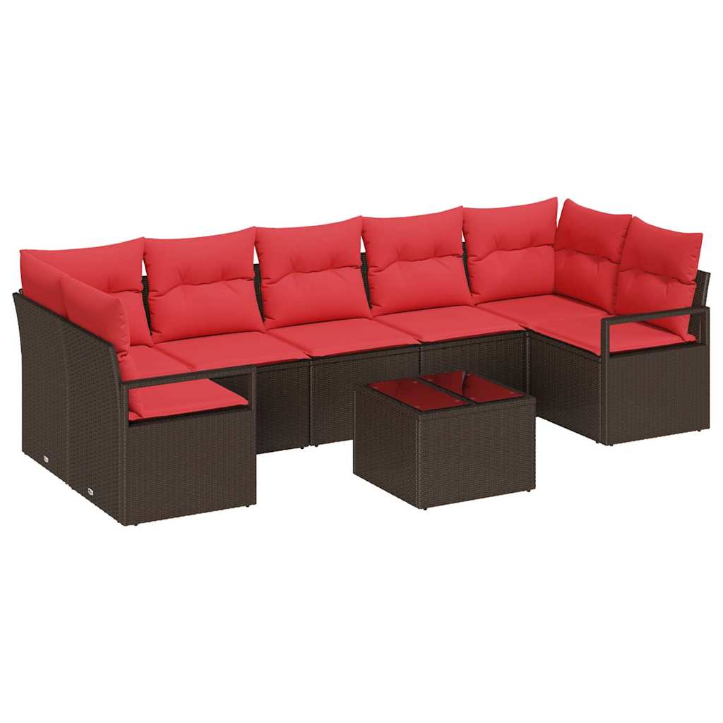 Sofos komplektas 8 pcs Ruda ir raudona poliratanas