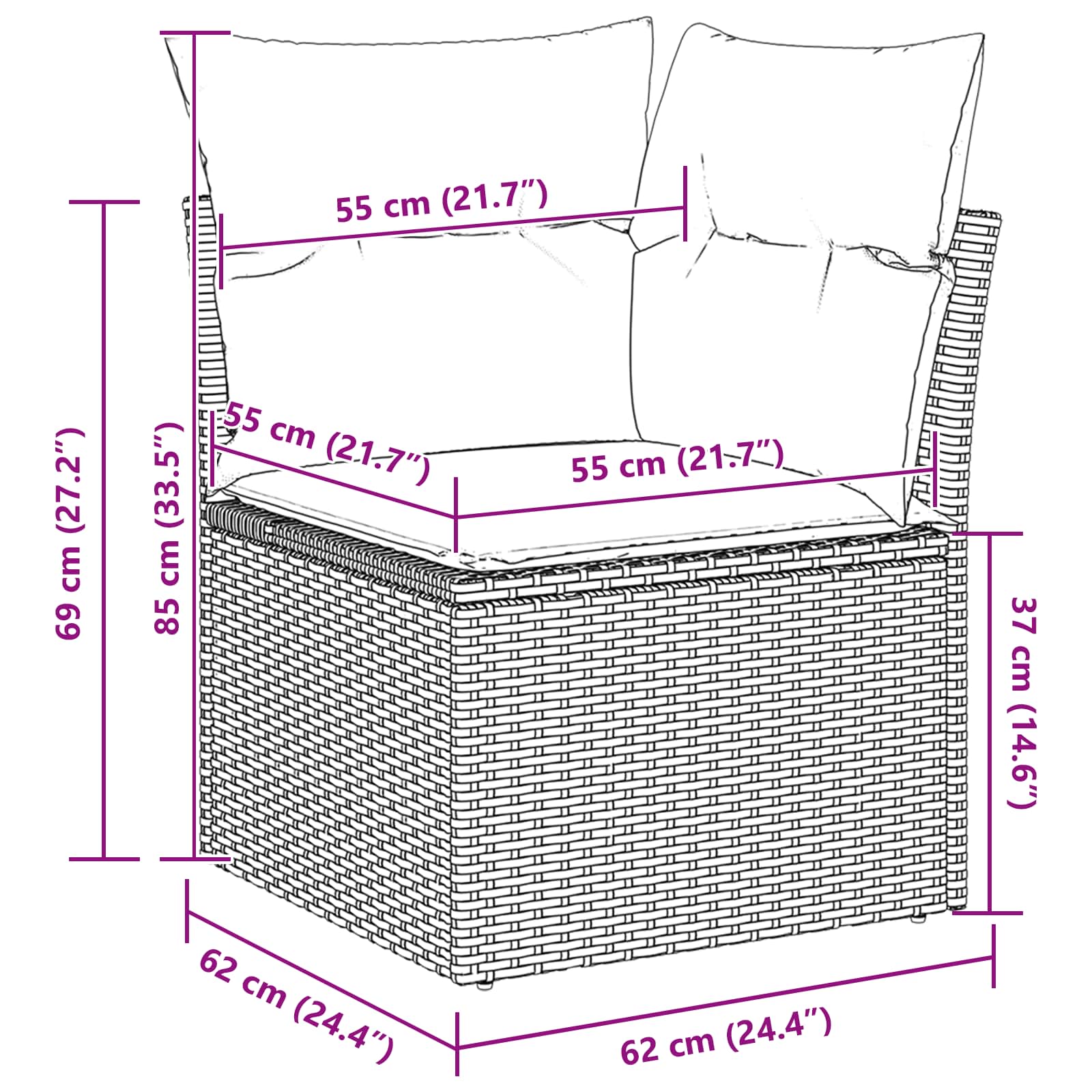 Sofos komplektas 8 pcs Ruda ir raudona poliratanas
