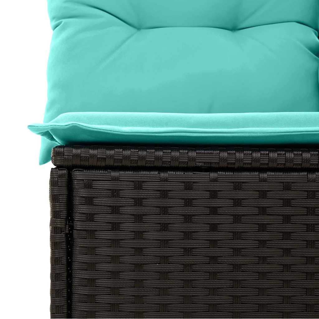 Sofos komplektas 8 pcs Juoda ir turkio poliratanas