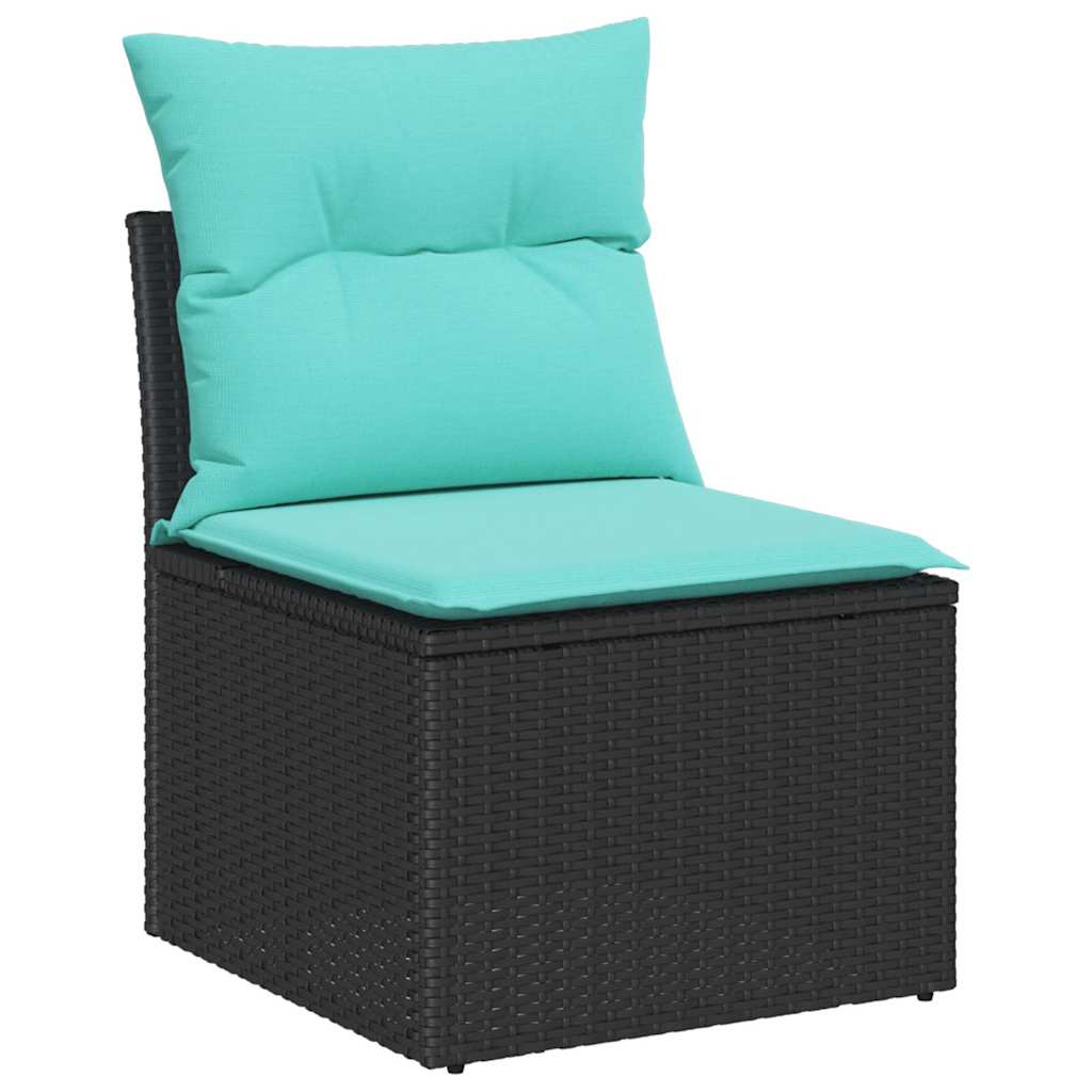 Sofos komplektas 8 pcs Juoda ir turkio poliratanas