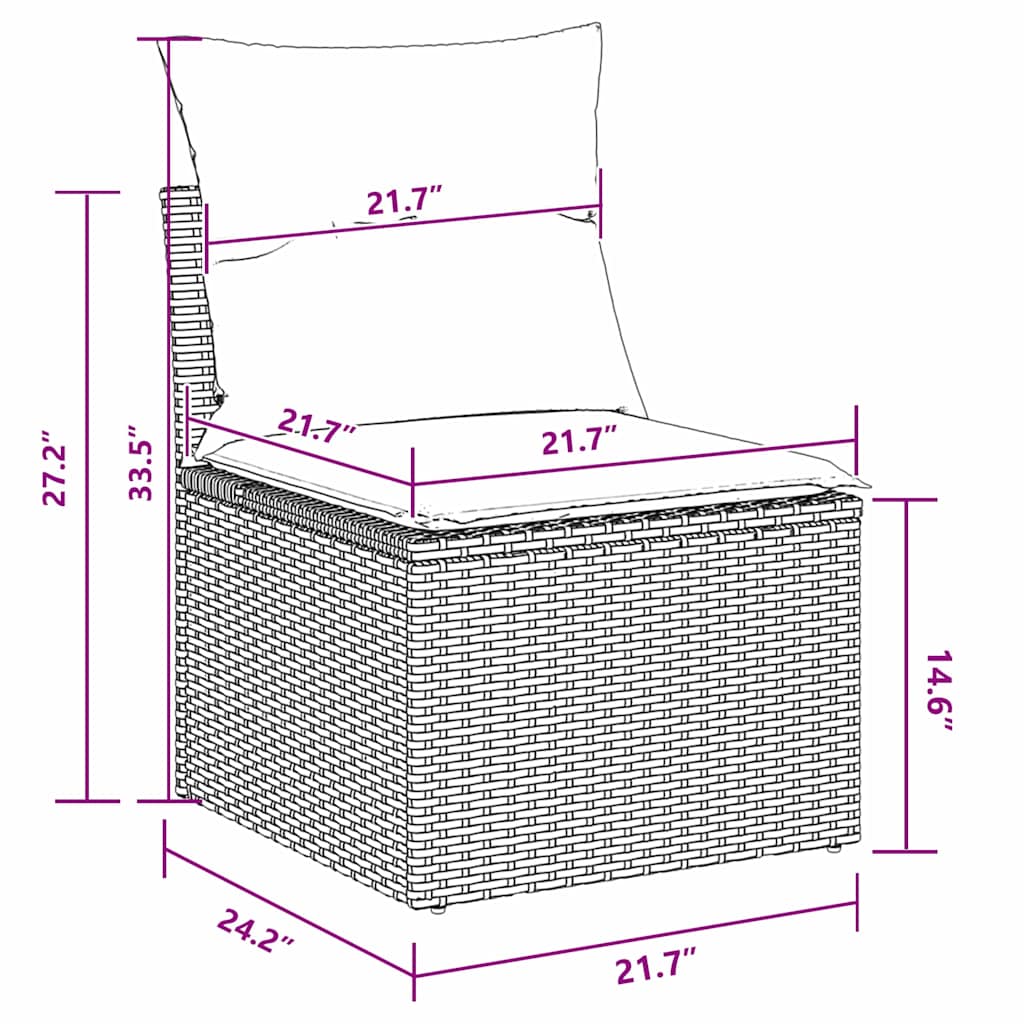 Sofos komplektas 8 pcs Juoda ir turkio poliratanas