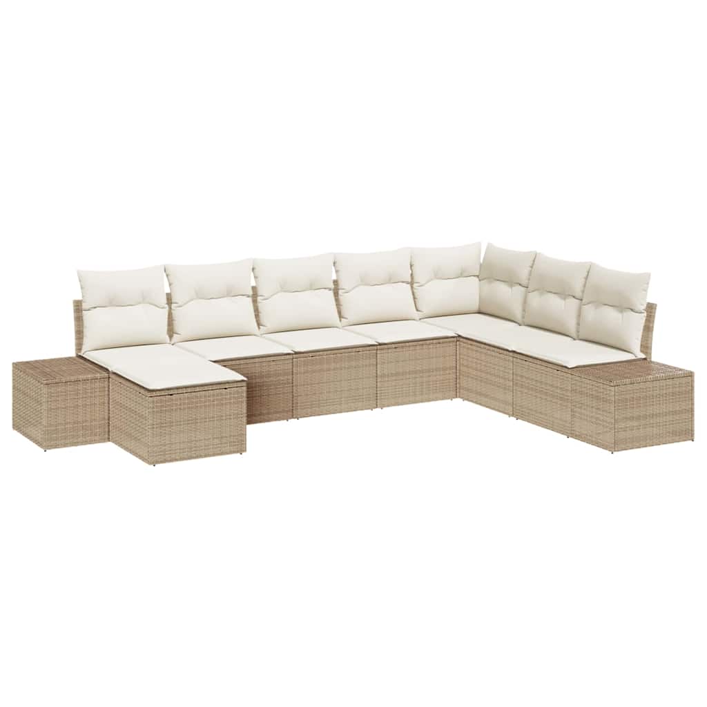 Sodo Sofų Rinkinys 8 pcs Smėlio 319 x 209 x 85 cm