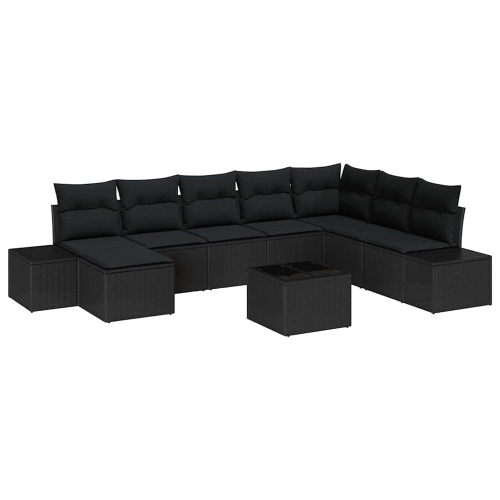 Sodo Sofų Rinkinys su pagalve 9 pcs poliratanas
