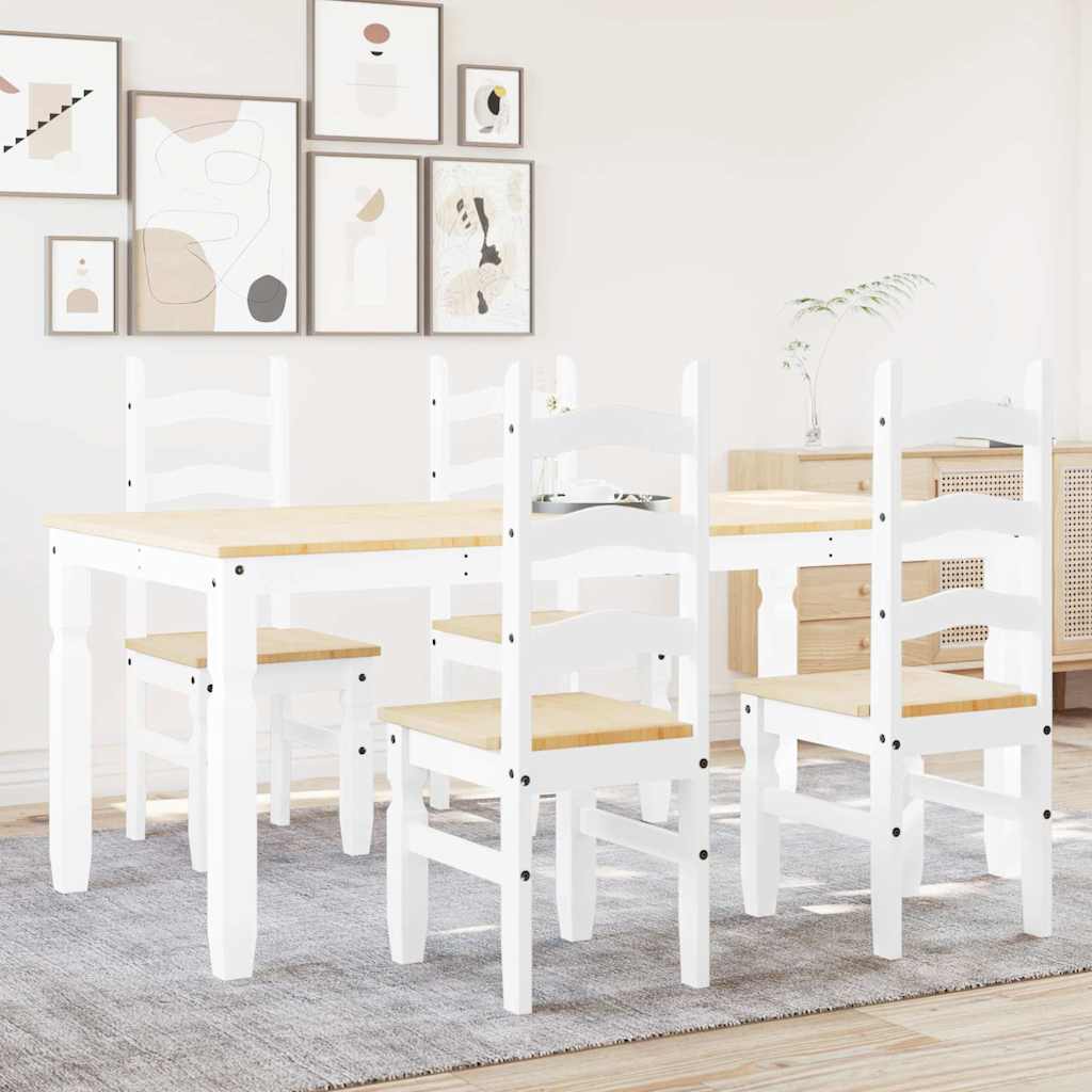 Valgomojo komplektas Panama, 5 dalių, balta pušies masyvas