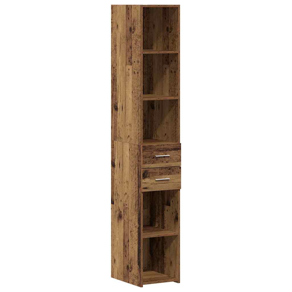 Grāmatu plaukts ar atvilktnēm Vecs koks 30 x 42.4 x 185.2 cm