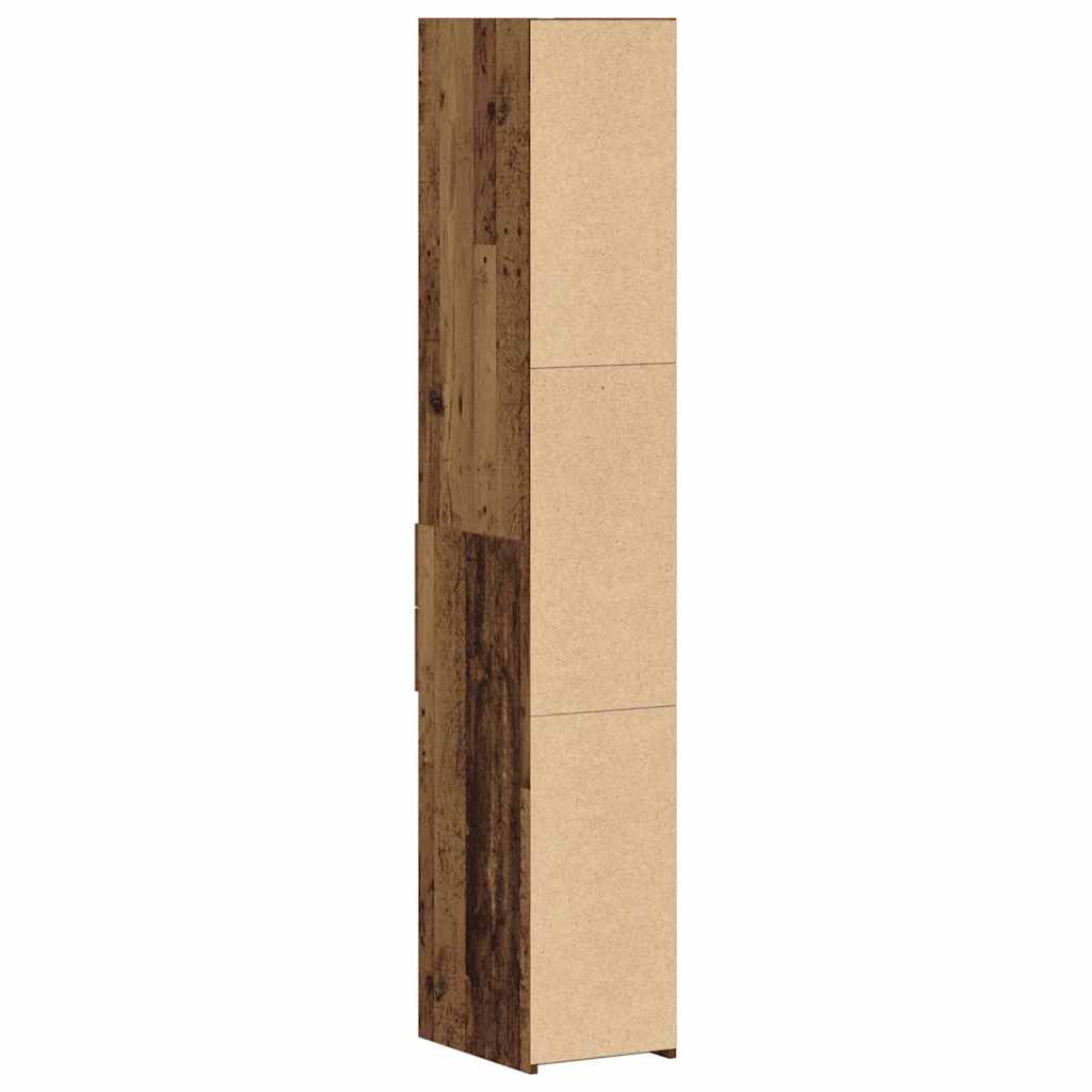 Grāmatu plaukts ar atvilktnēm Vecs koks 30 x 42.4 x 185.2 cm