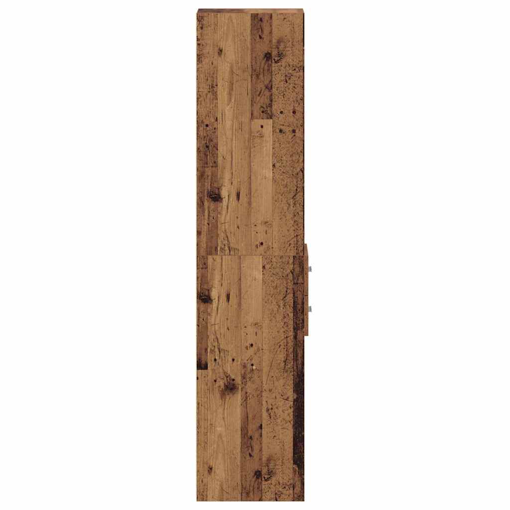 Grāmatu plaukts ar atvilktnēm Vecs koks 30 x 42.4 x 185.2 cm