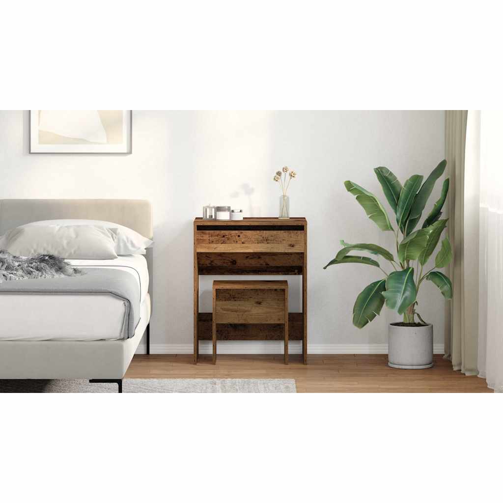 Kosmetinis staliukas su stalčių Senovinis medis 60 x 40 x 75 cm