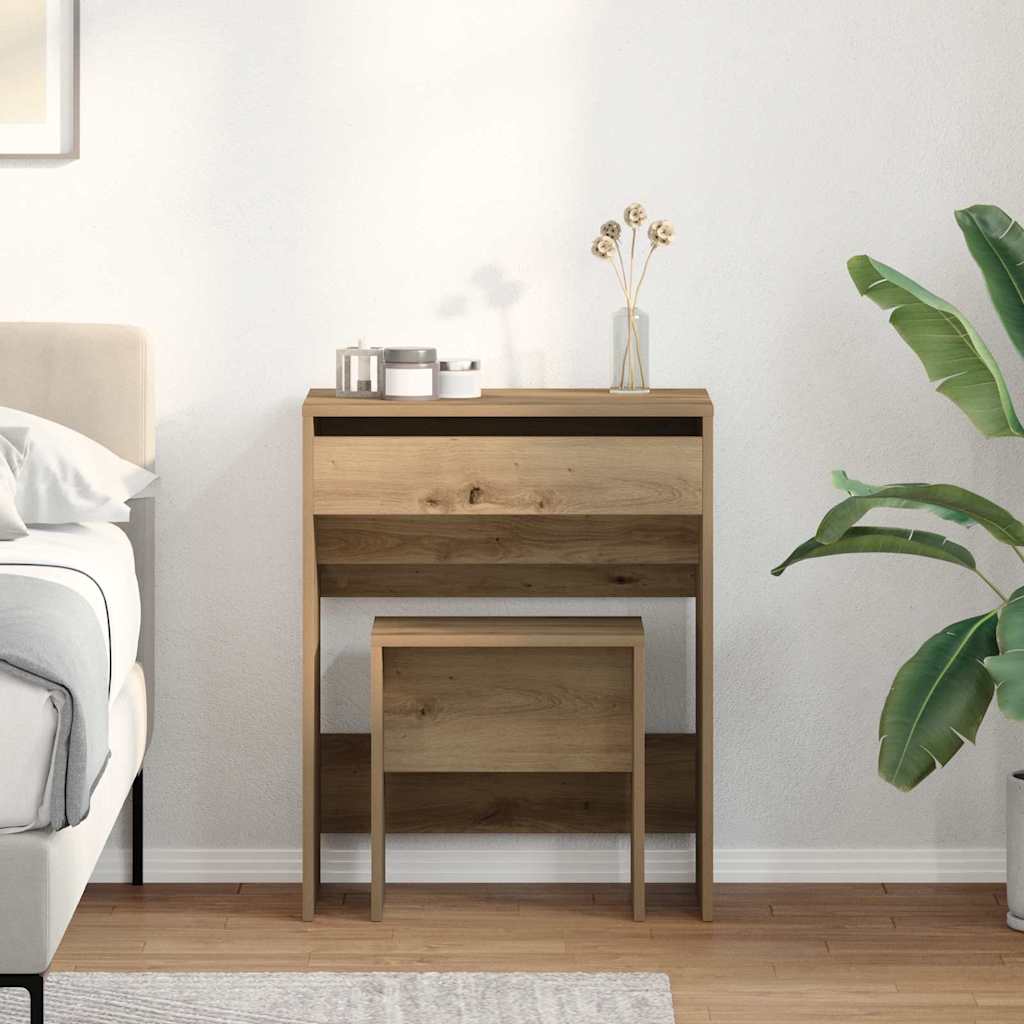 Dressing table with drawer artisan oak 60 x 40 x 75 cm