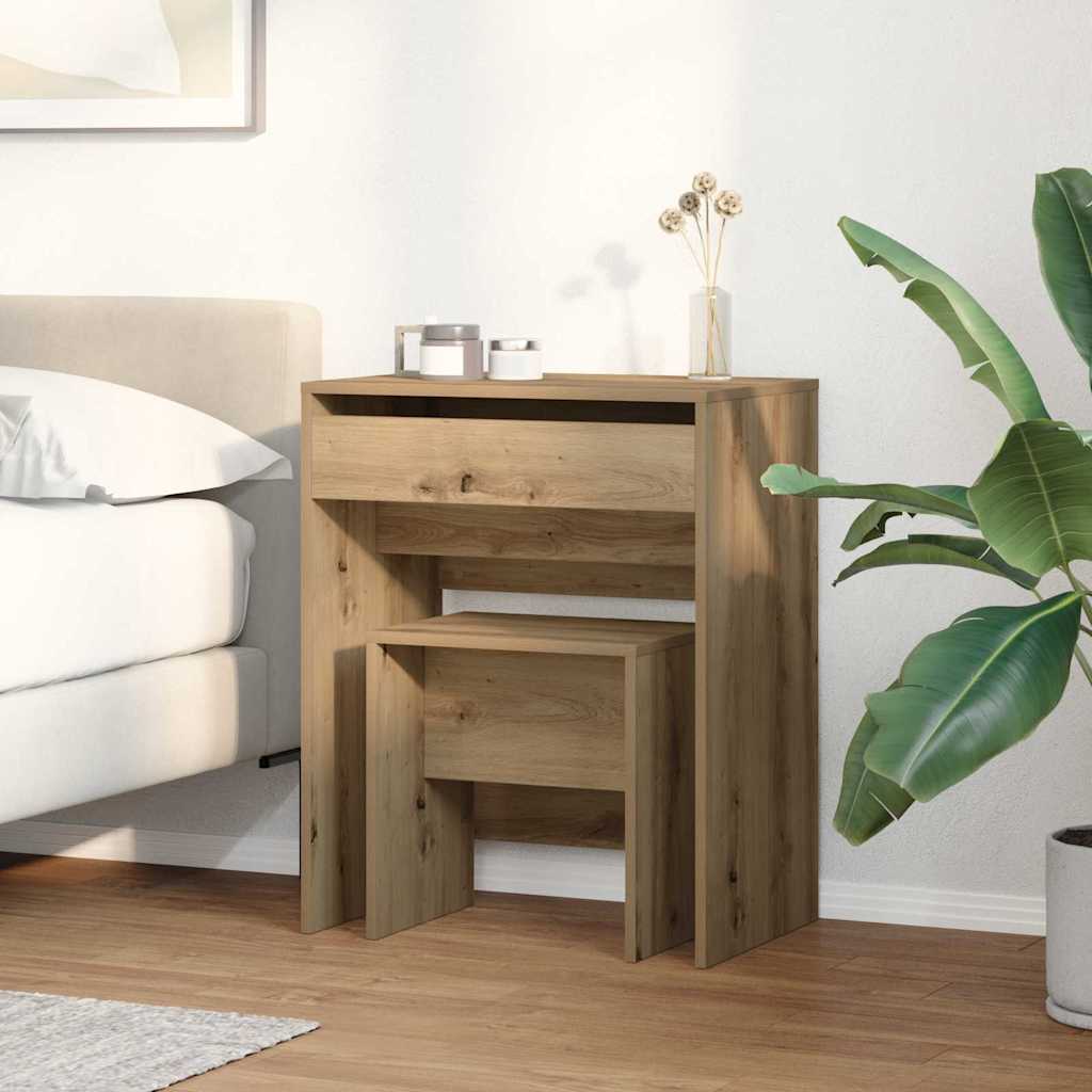 Dressing table with drawer artisan oak 60 x 40 x 75 cm