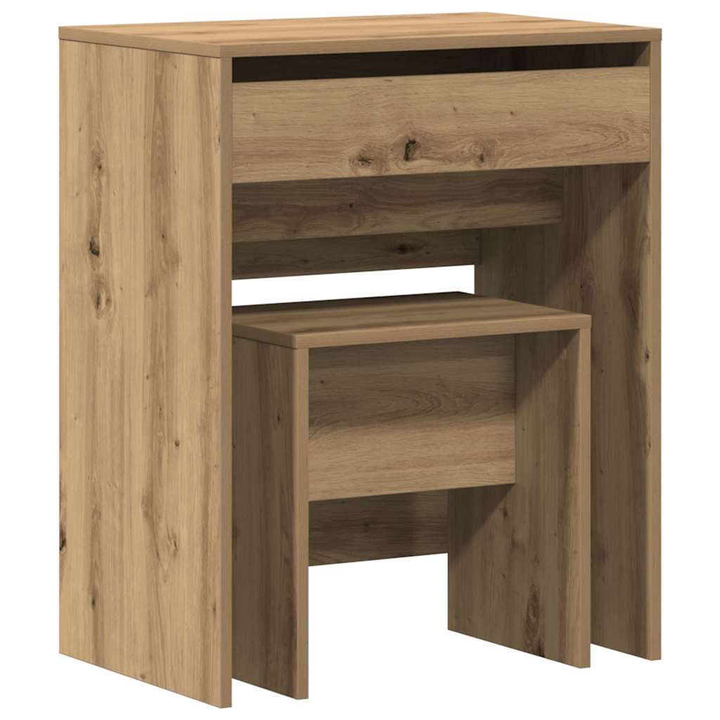 Dressing table with drawer artisan oak 60 x 40 x 75 cm