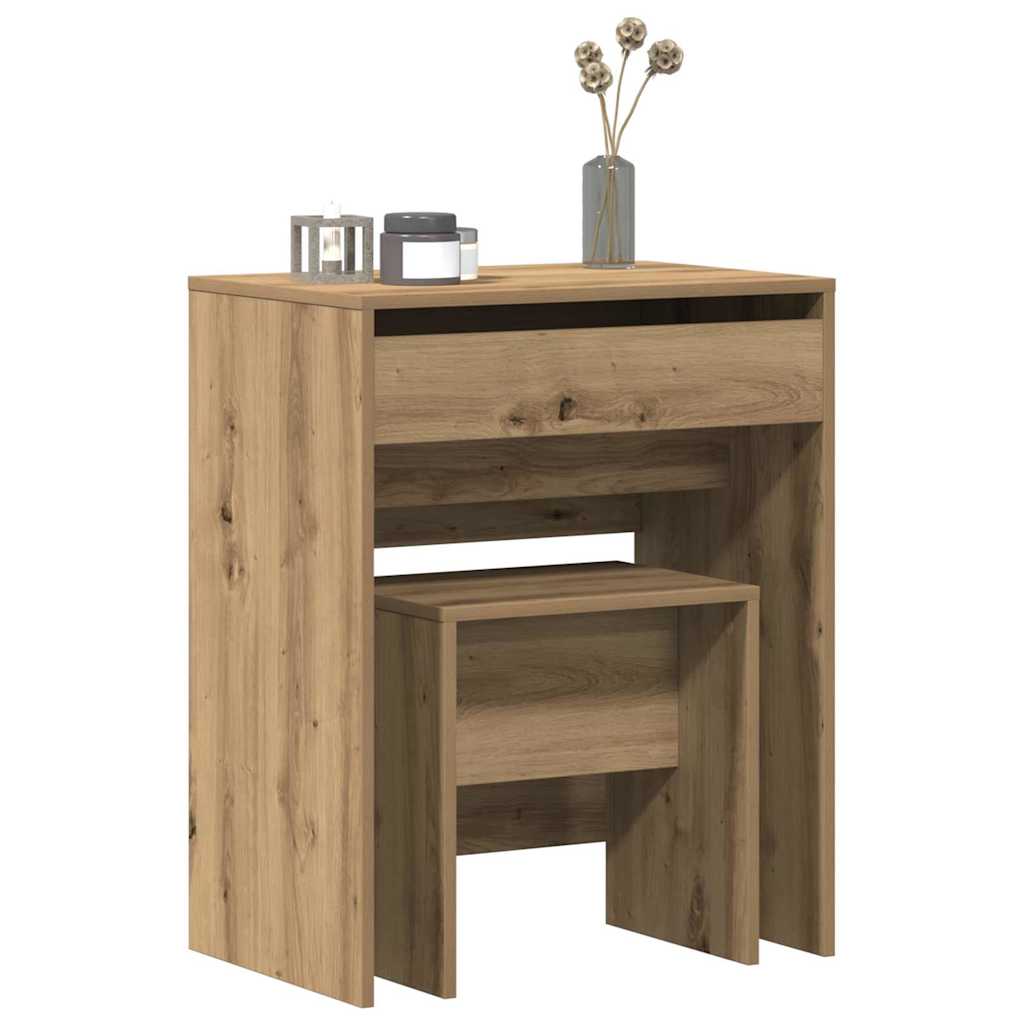 Dressing table with drawer artisan oak 60 x 40 x 75 cm