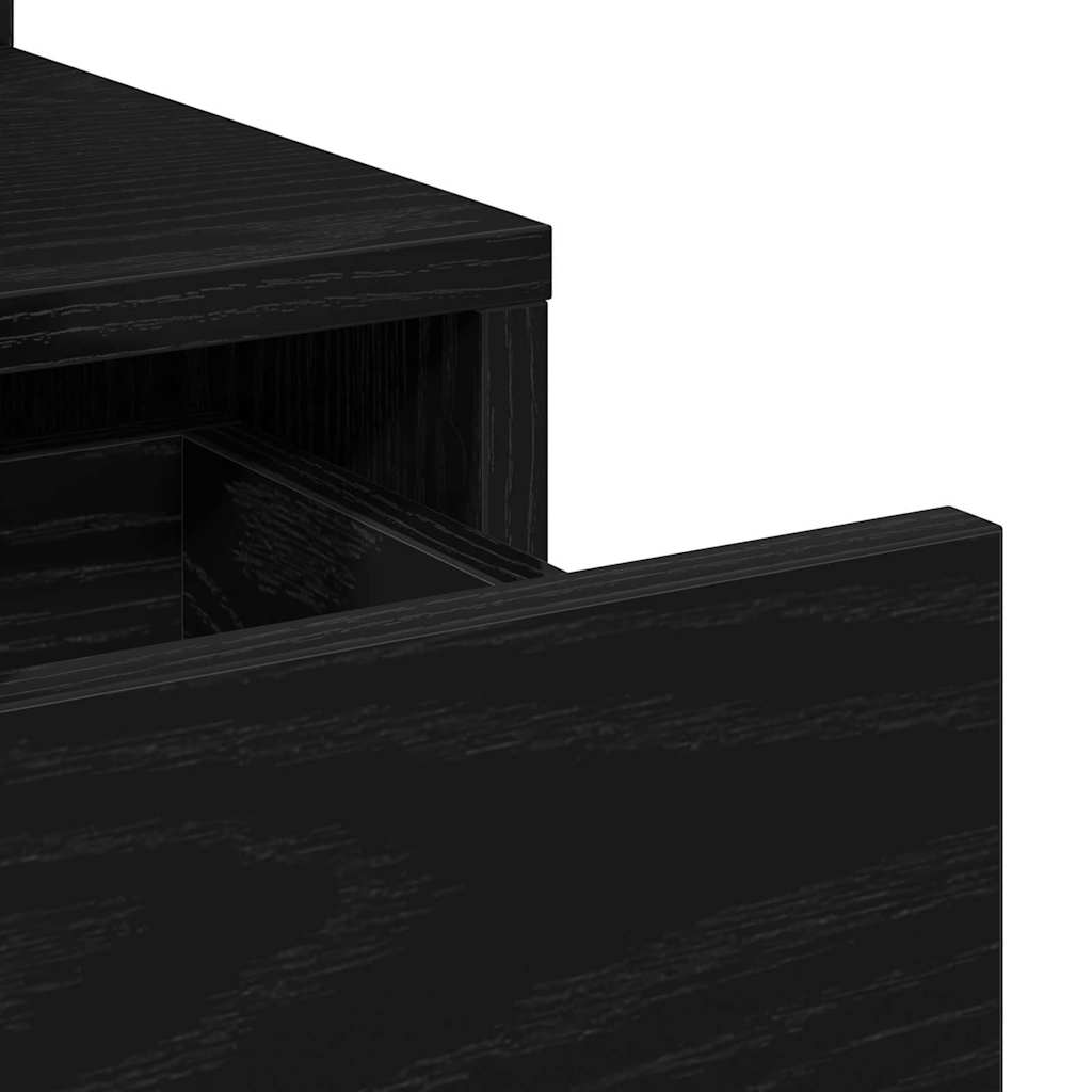 Makeup Dressing Table black oak 80 x 35 x 132 cm Engineered wood