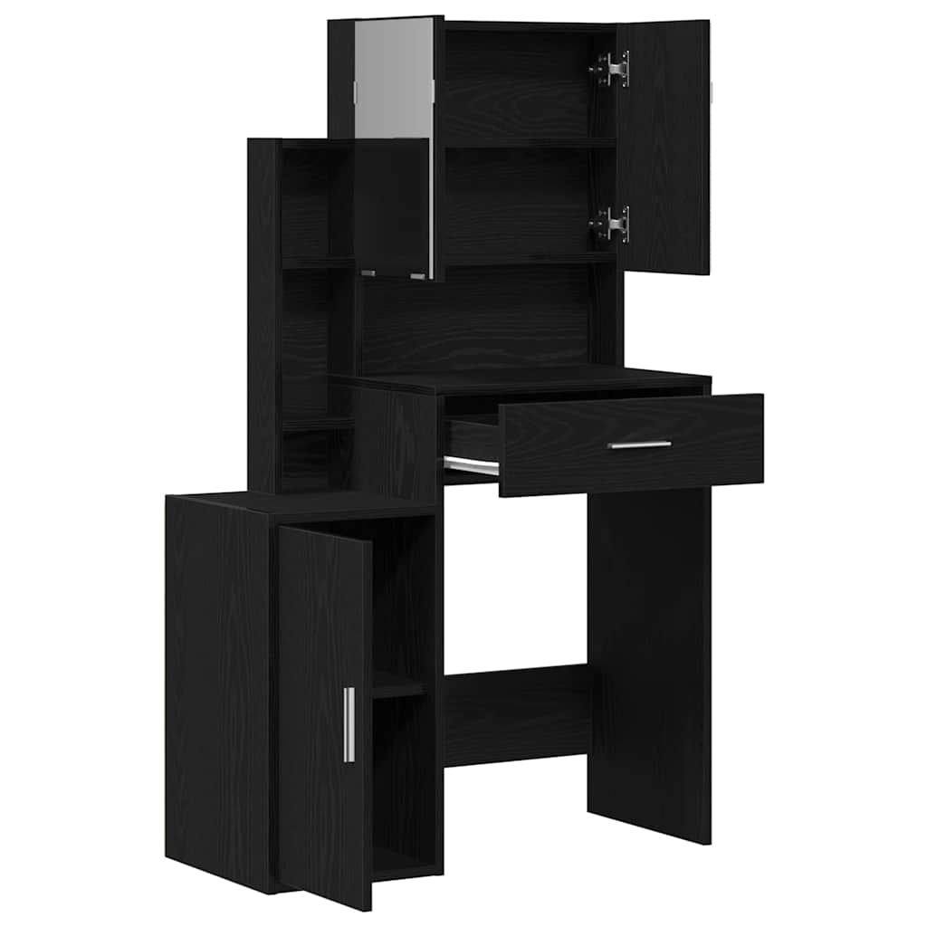 Makeup Dressing Table black oak 80 x 35 x 132 cm Engineered wood
