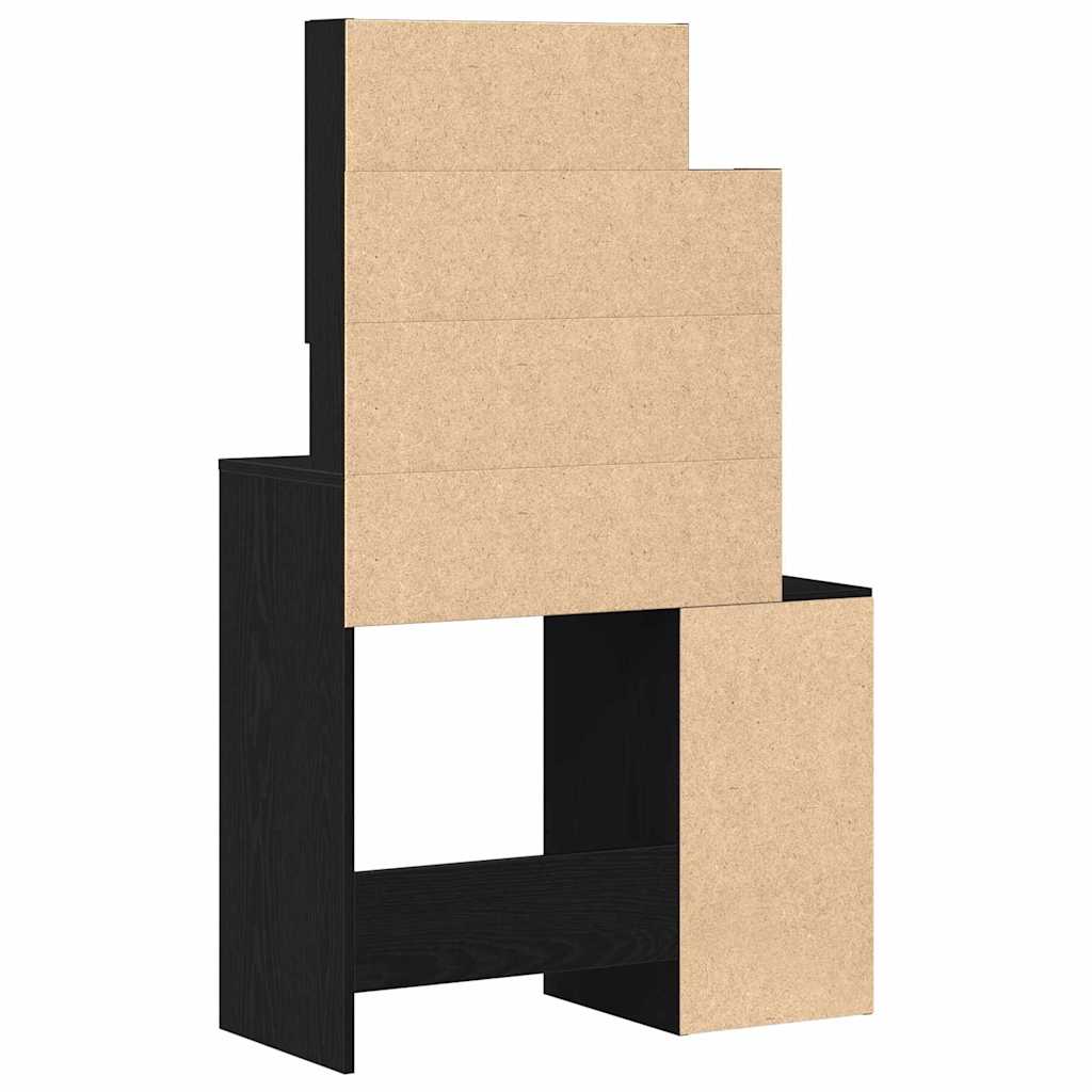 Makeup Dressing Table black oak 80 x 35 x 132 cm Engineered wood