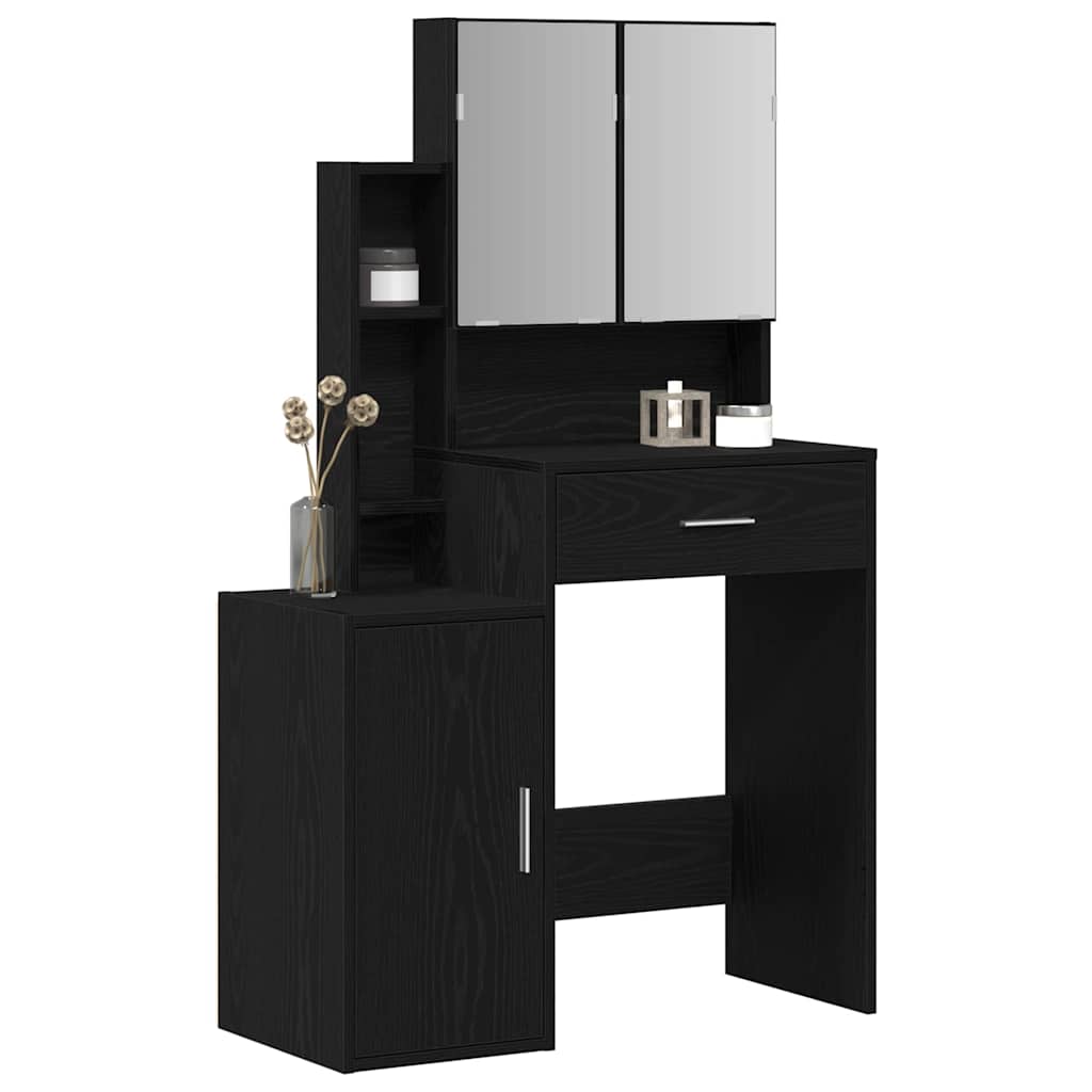 Makeup Dressing Table black oak 80 x 35 x 132 cm Engineered wood