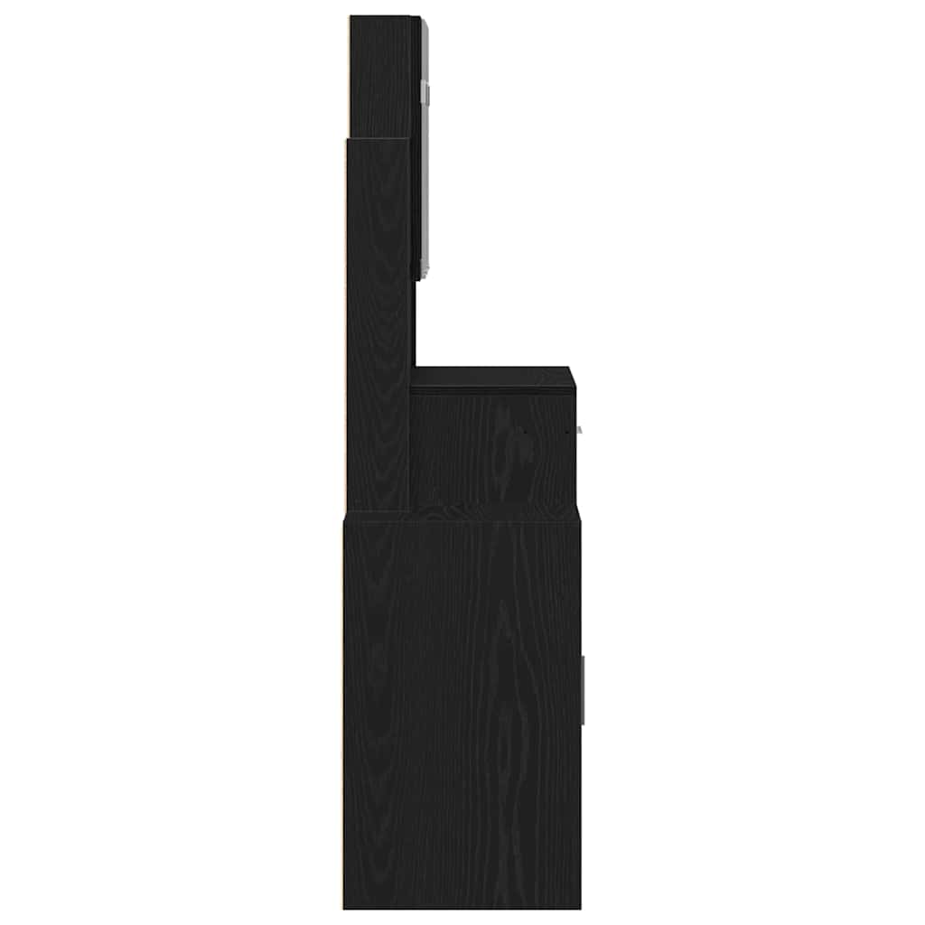 Makeup Dressing Table black oak 80 x 35 x 132 cm Engineered wood