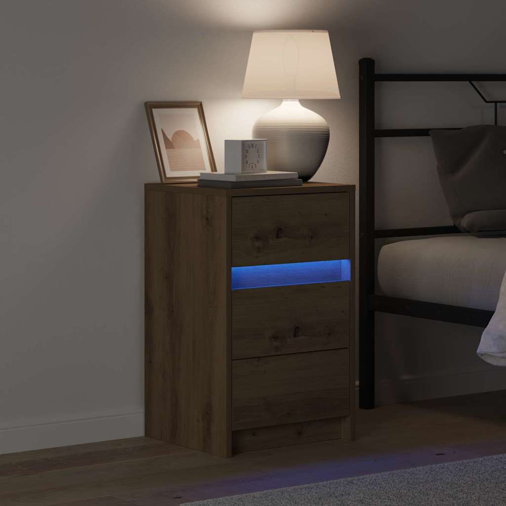 Bedside cabinet with drawer artisan oak 38 x 34 x 61 cm