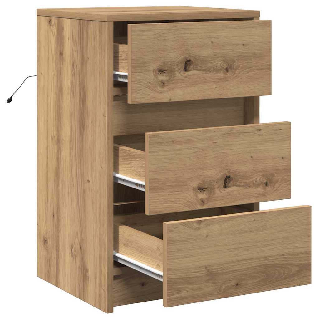 Bedside cabinet with drawer artisan oak 38 x 34 x 61 cm