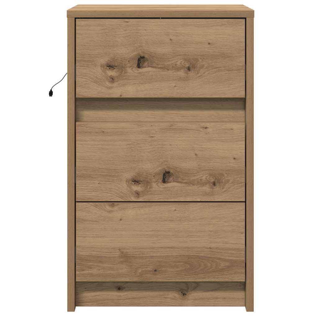 Bedside cabinet with drawer artisan oak 38 x 34 x 61 cm