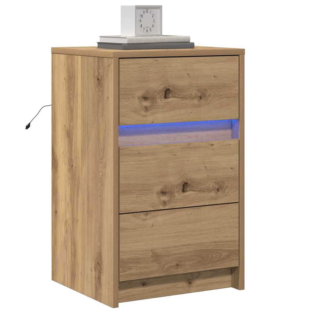 Bedside cabinet with drawer artisan oak 38 x 34 x 61 cm
