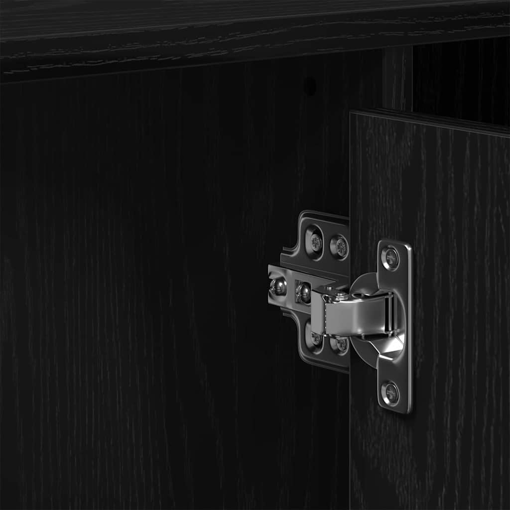Sink Cabinet with Storage Black Oak 91 x 35 x 60 cm
