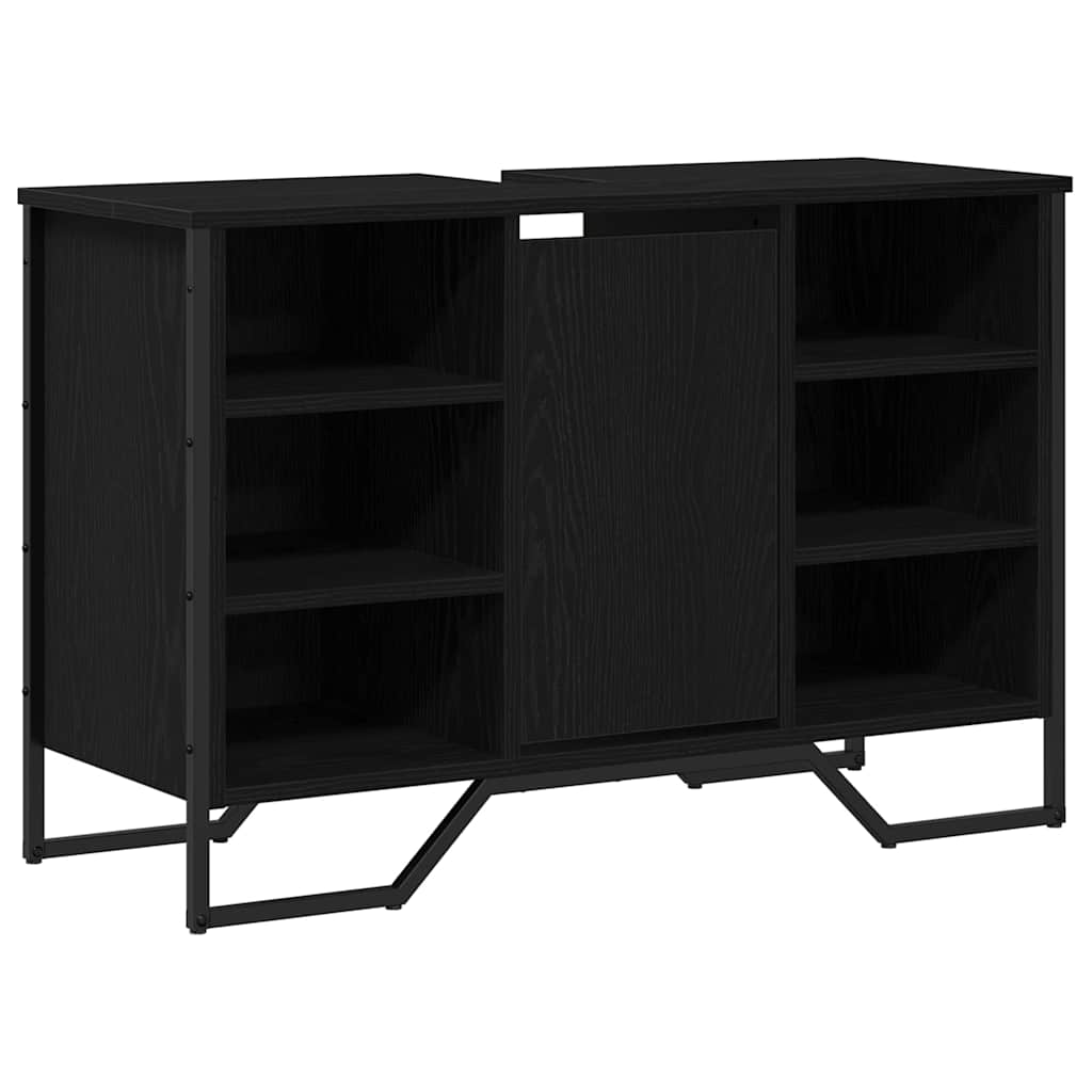 Sink Cabinet with Storage Black Oak 91 x 35 x 60 cm