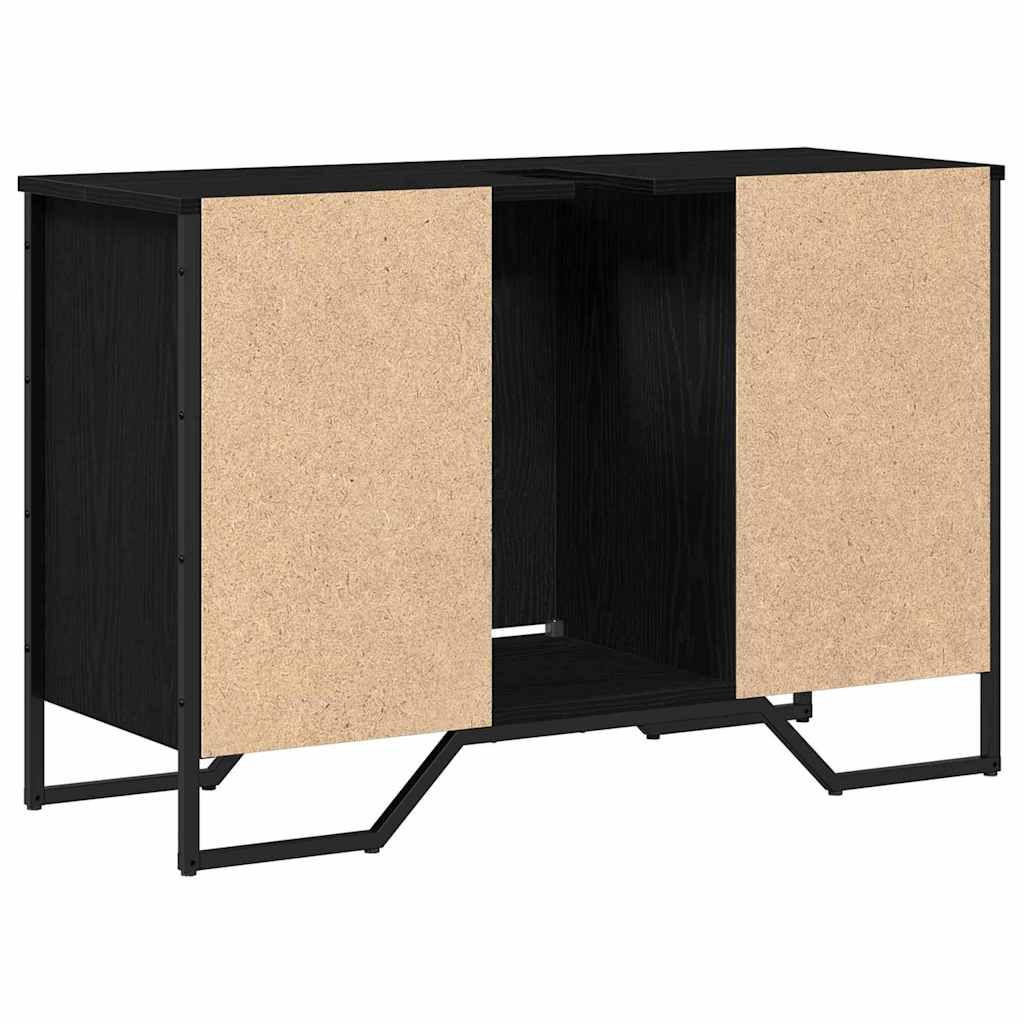 Sink Cabinet with Storage Black Oak 91 x 35 x 60 cm