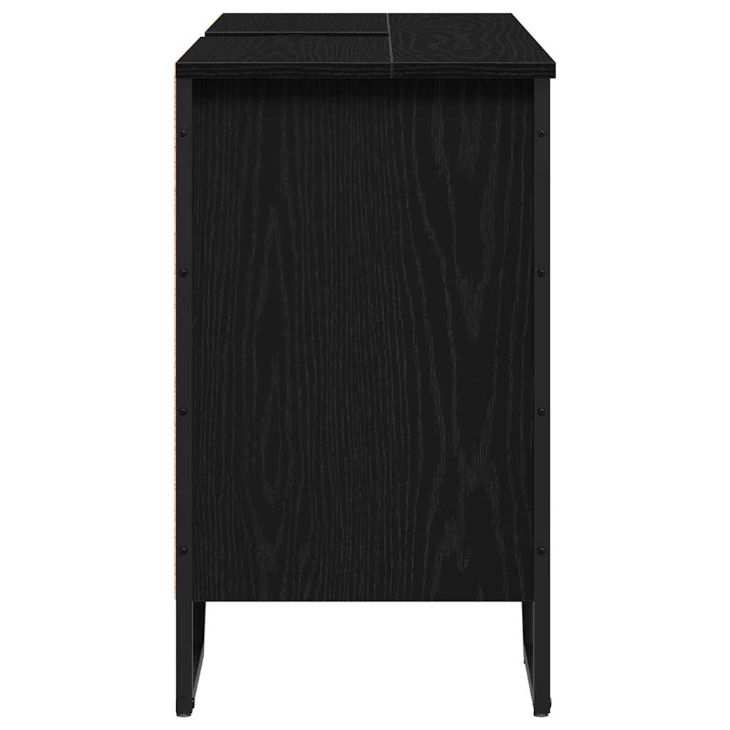 Sink Cabinet with Storage Black Oak 91 x 35 x 60 cm
