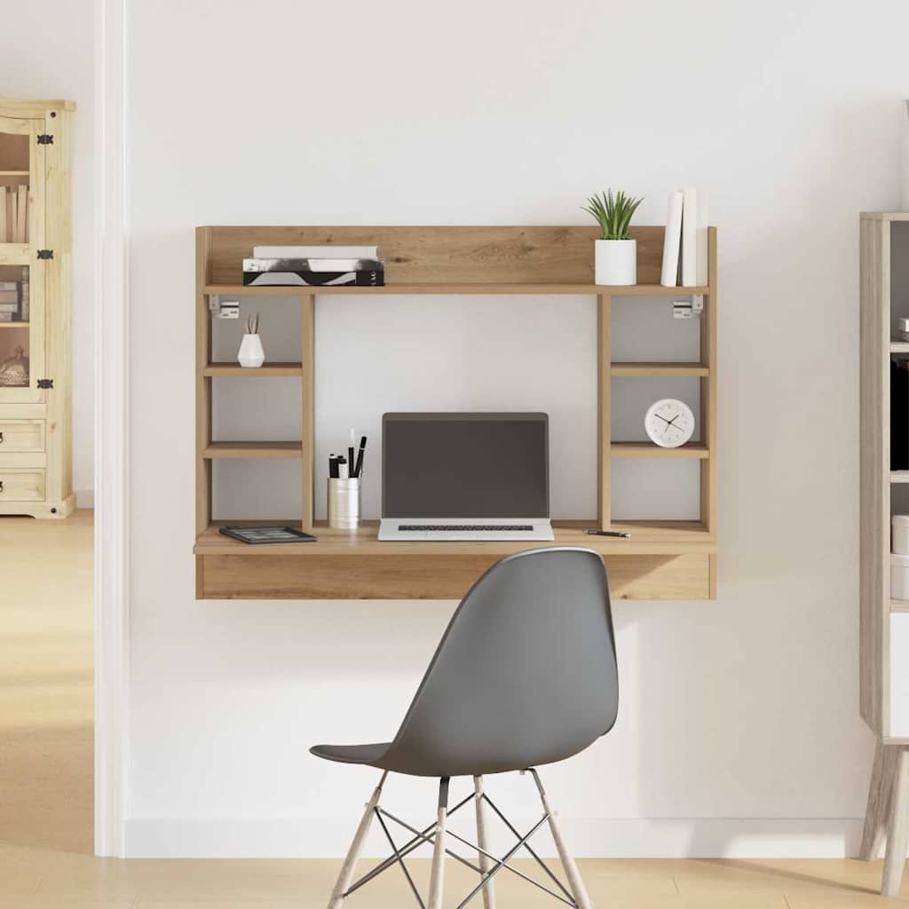 Wall-mounted desk artisan oak