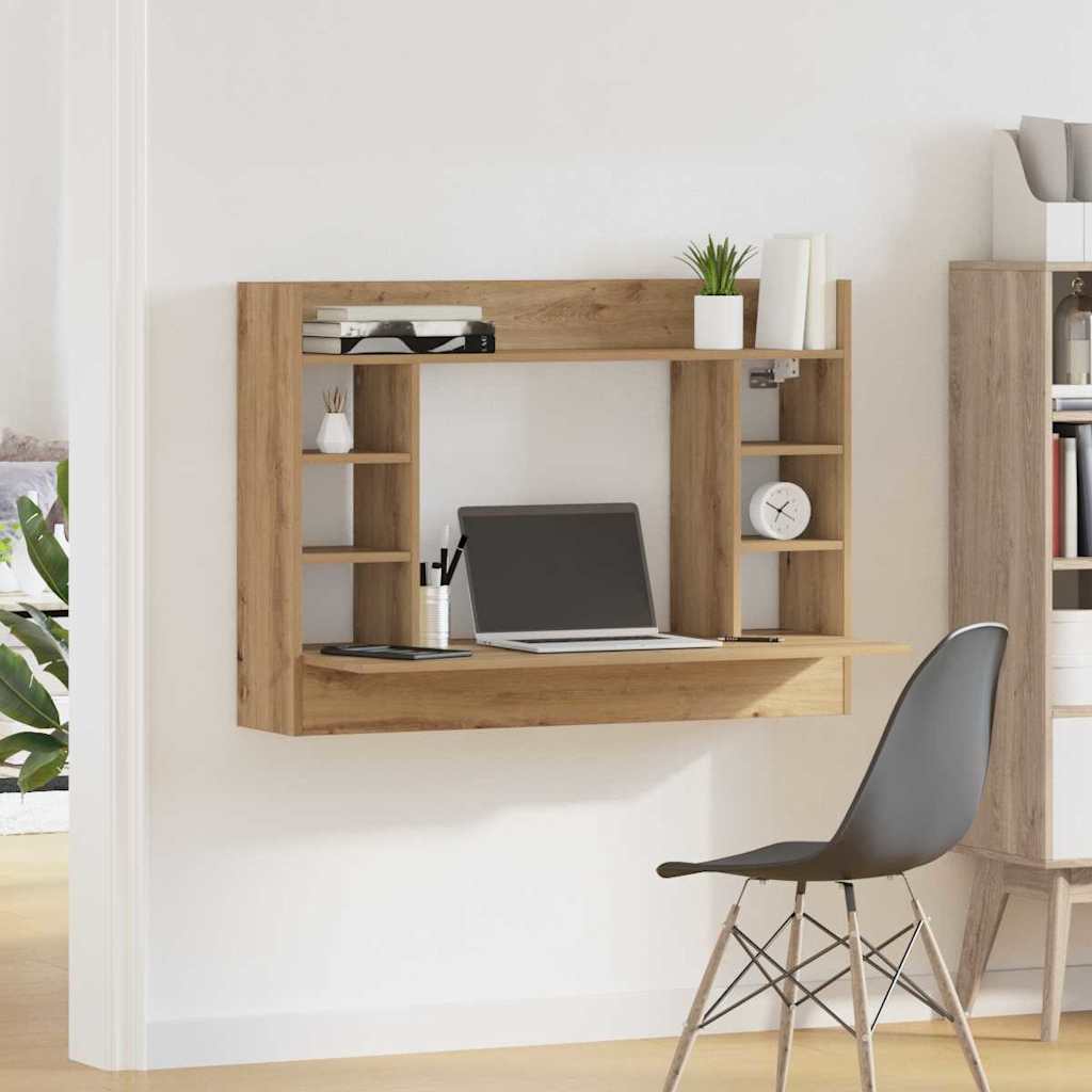 Wall-mounted desk artisan oak