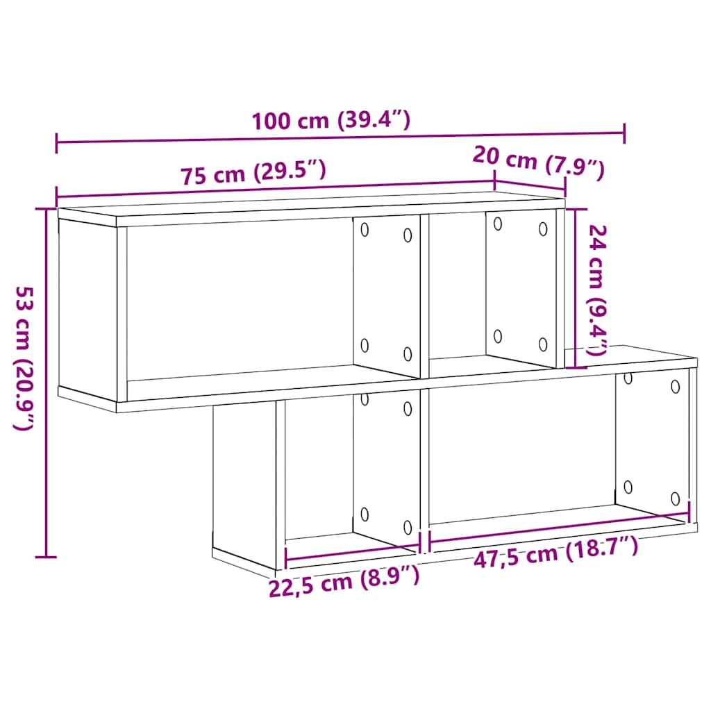 Wall shelf with shelf Other with storage Artisan oak