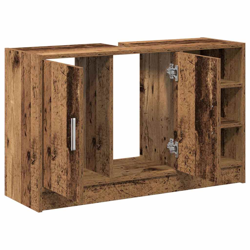 Sink cabinet with storage Vintage wood 90 x 29 x 55 cm