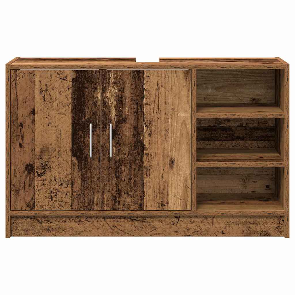 Sink cabinet with storage Vintage wood 90 x 29 x 55 cm