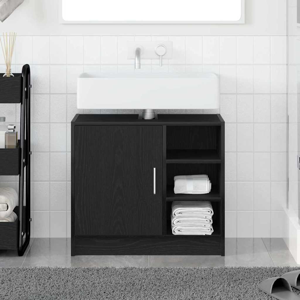Sink Cabinet with Storage Black Oak 63 x 29 x 55 cm