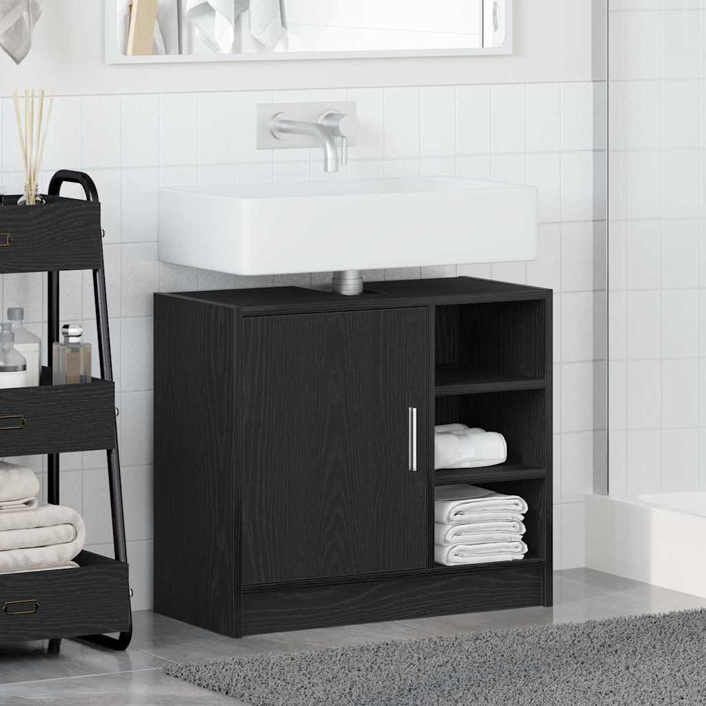 Sink Cabinet with Storage Black Oak 63 x 29 x 55 cm