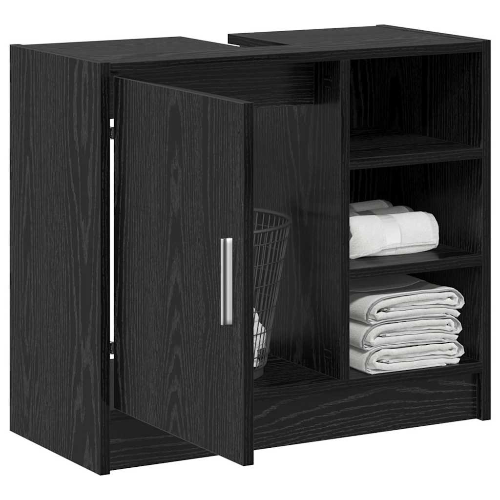 Sink Cabinet with Storage Black Oak 63 x 29 x 55 cm