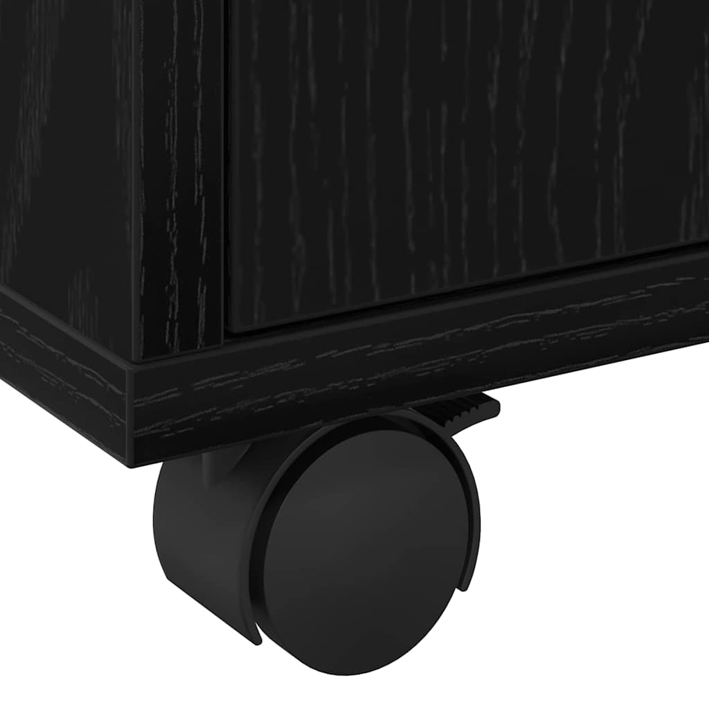 Rolling Cabinet Black Oak 55 x 40 x 91 cm