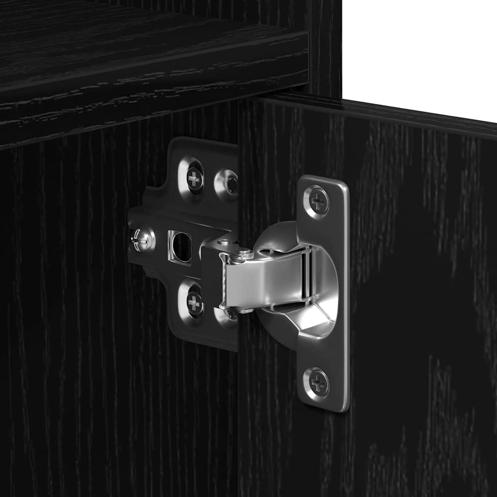 Rolling Cabinet Black Oak 55 x 40 x 91 cm