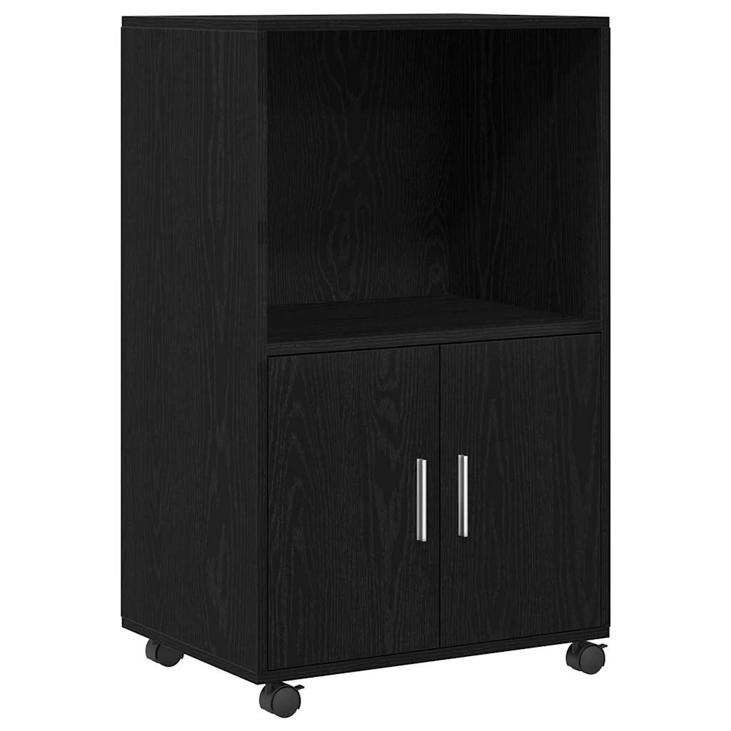 Rolling Cabinet Black Oak 55 x 40 x 91 cm