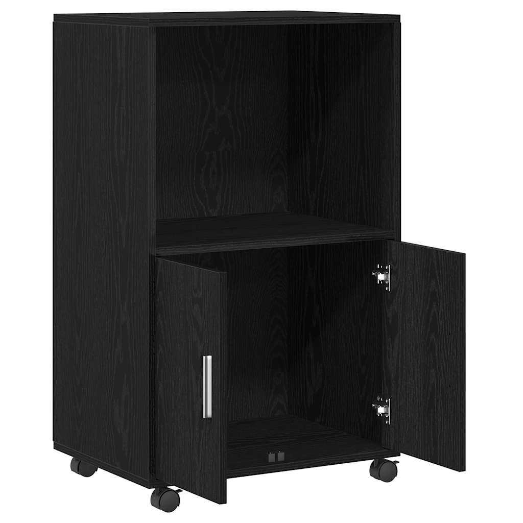 Rolling Cabinet Black Oak 55 x 40 x 91 cm