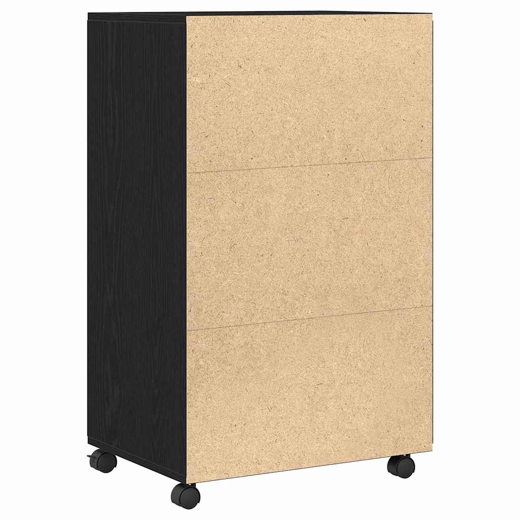 Rolling Cabinet Black Oak 55 x 40 x 91 cm