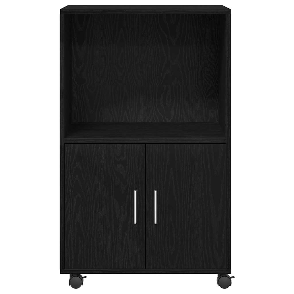 Rolling Cabinet Black Oak 55 x 40 x 91 cm